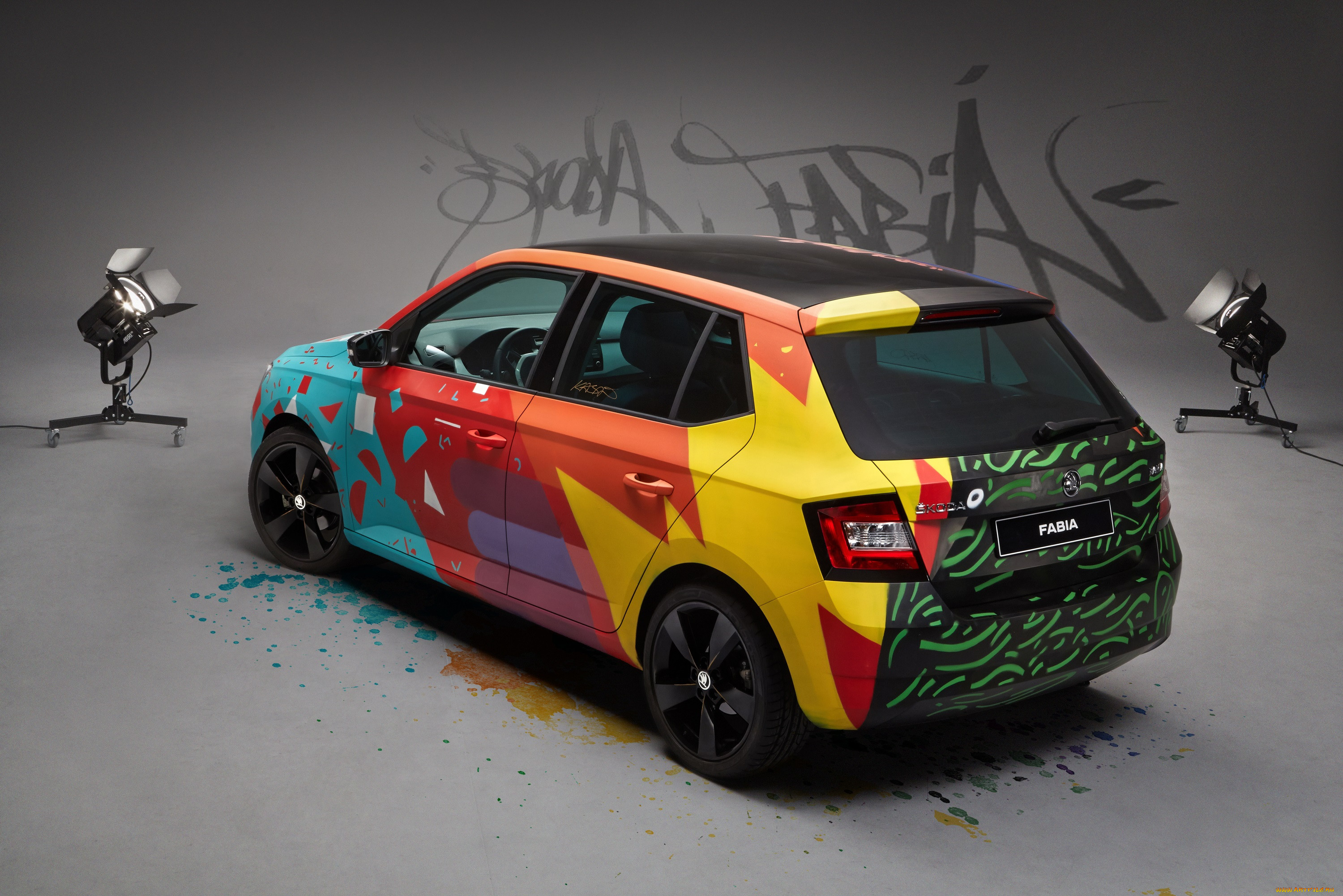 , skoda, fabia, street, art